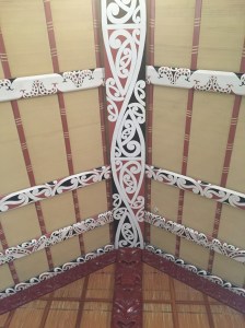 Spine and rib beams in the Waiwhetu marae
